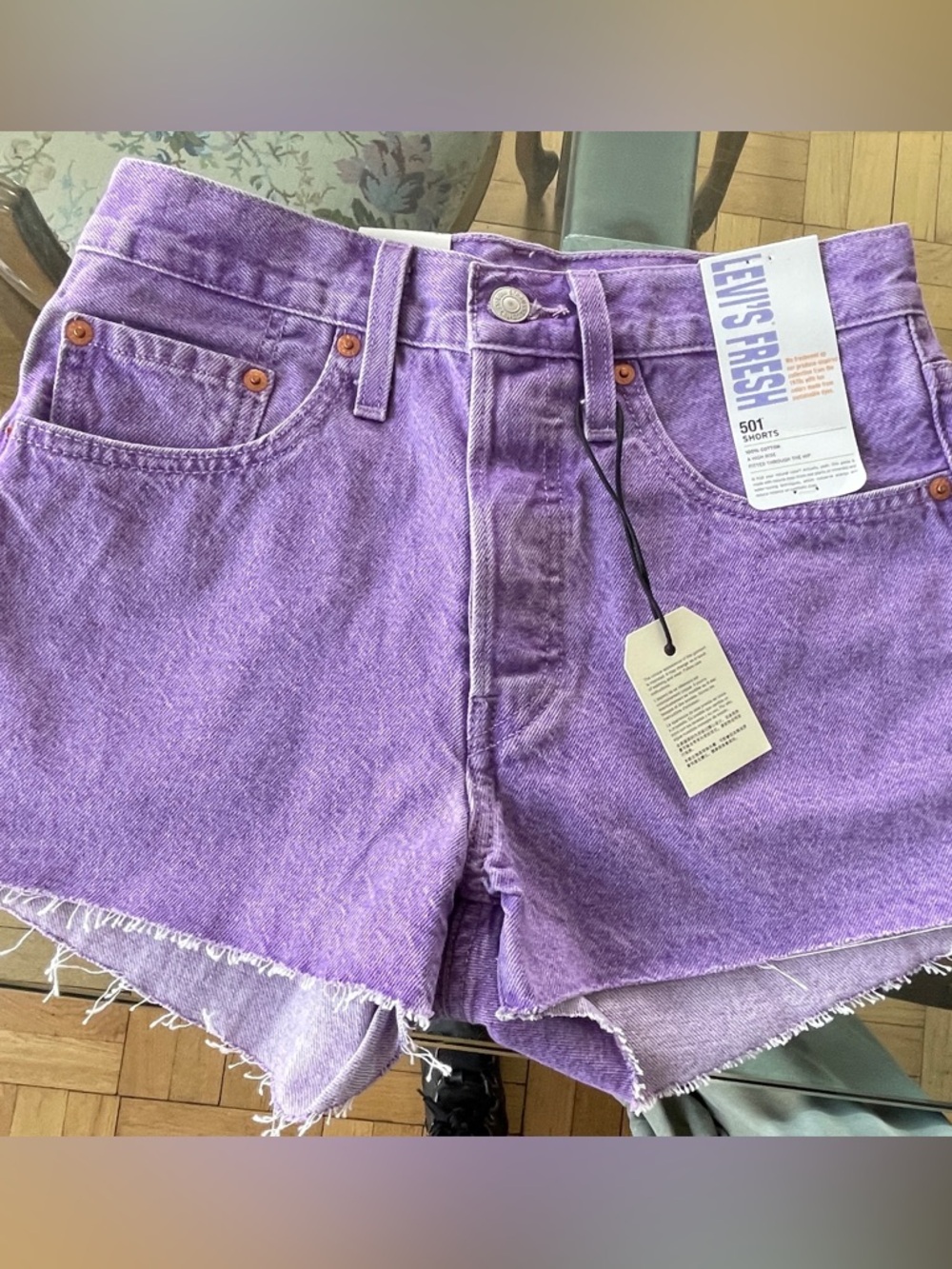Levi's 501 Women's Straight Leg Jeans in Lavender Purple Denim